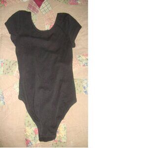 Black Leotard Gymnastics Short Sleeve Size 10-12